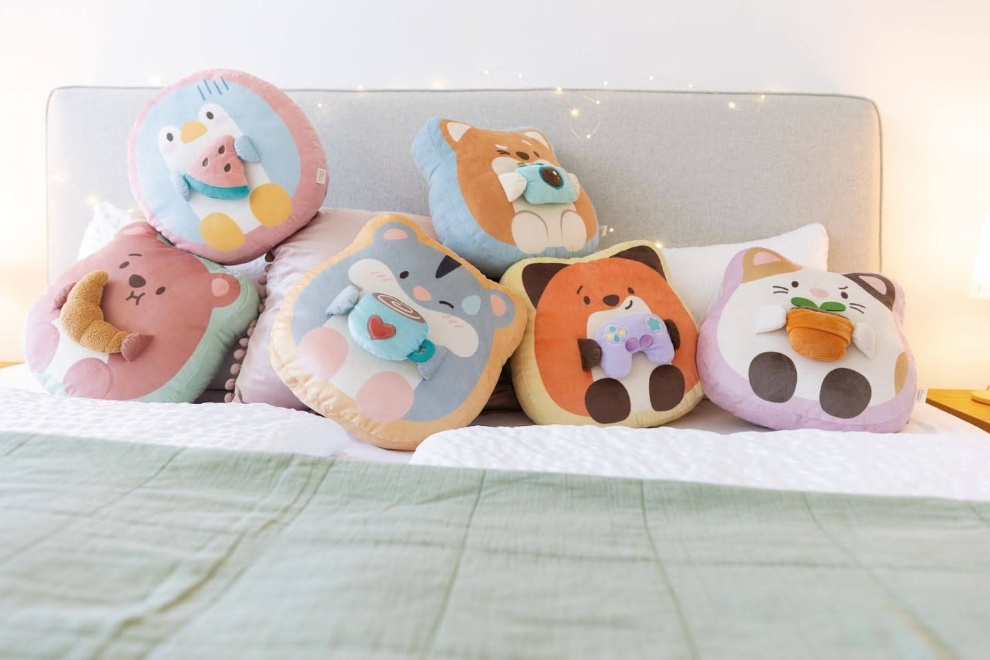 Nici mymochi Kuscheltier 3D Dekokissen KHamster Shai mit Tasse