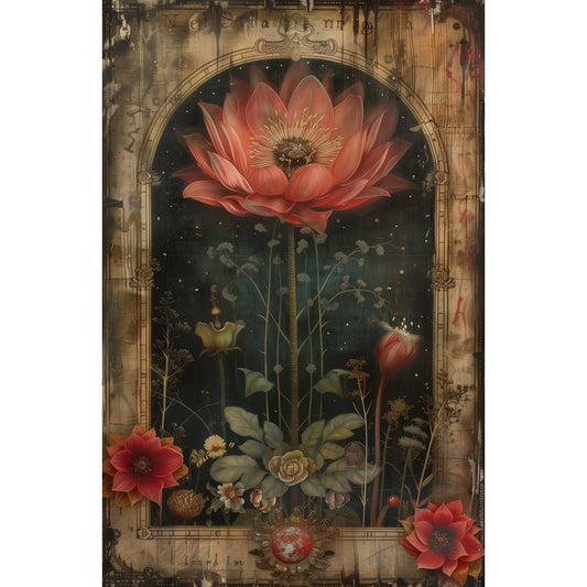 Blüte in rot romantische Karte mit Umschlag