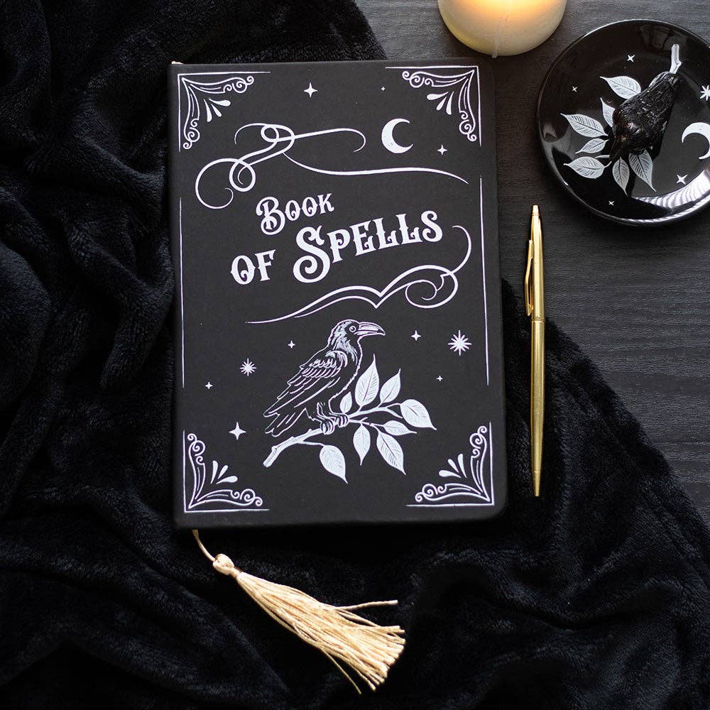 Mystic Raven Buch der Zaubersprüche Gotisches A5-Notizbuch