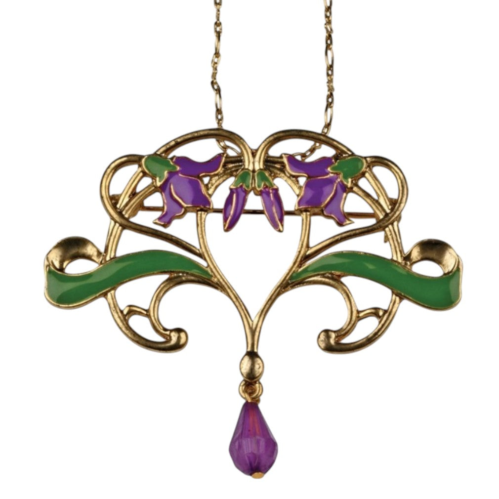 Jugendstil Veilchen Anhänger-Kette – weißer Hintergrund