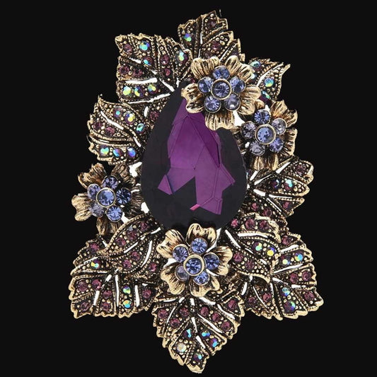 Brosche Vintage Brosche Blüten violett