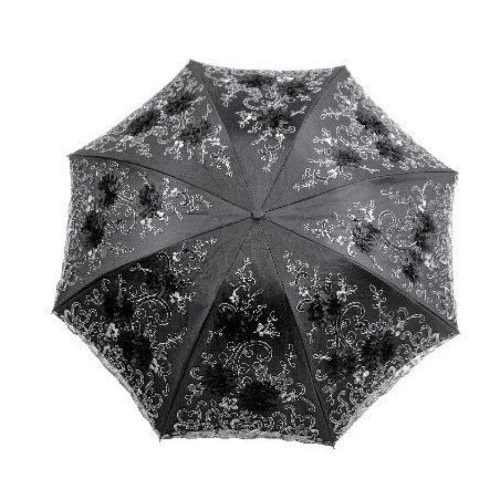 Romantischer Spitzenschirm Hochzeitsschirm schwarz-grau