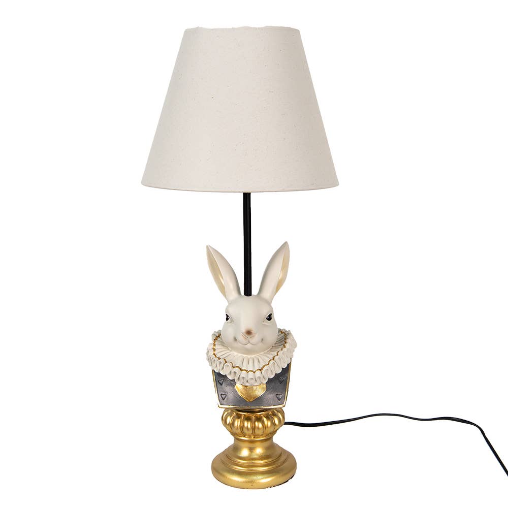 Tischlampe Rabbit Ø 23x53 cm Beiger Schreibtisch aus Kunststoff