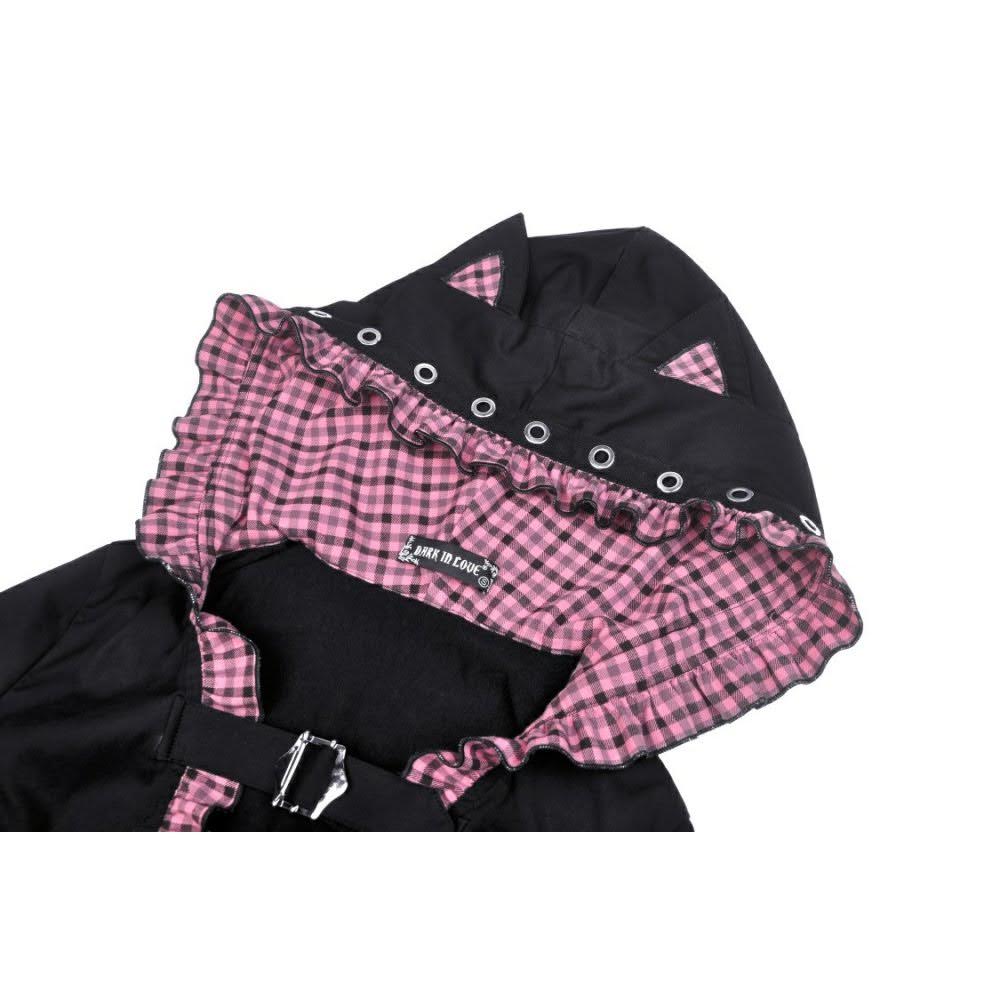 Gothic Kawaii Bolero schwarz-pink mit Katzenohren