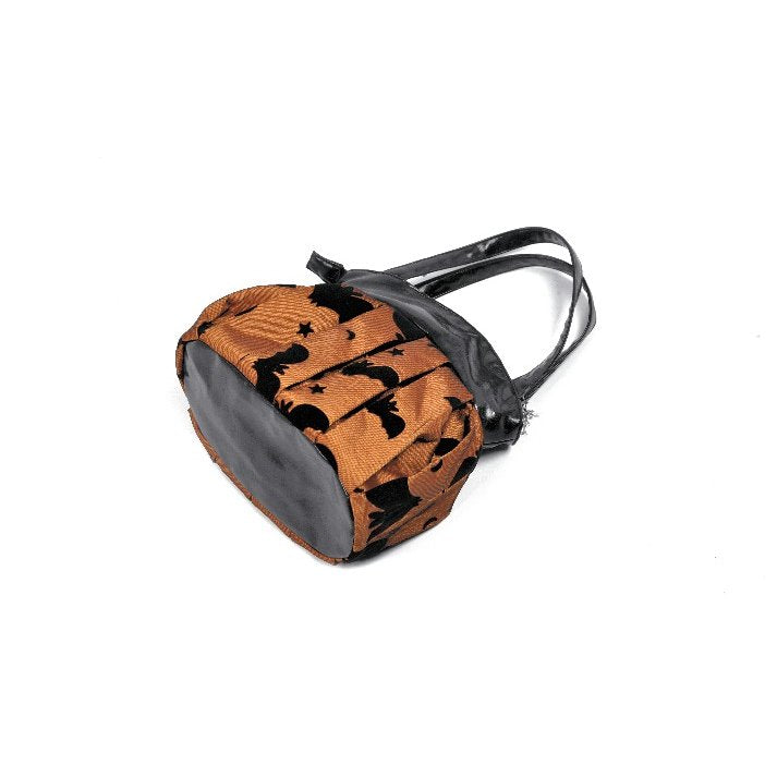 Halloween Beuteltasche in schwarz-orange Fledermausmotiv