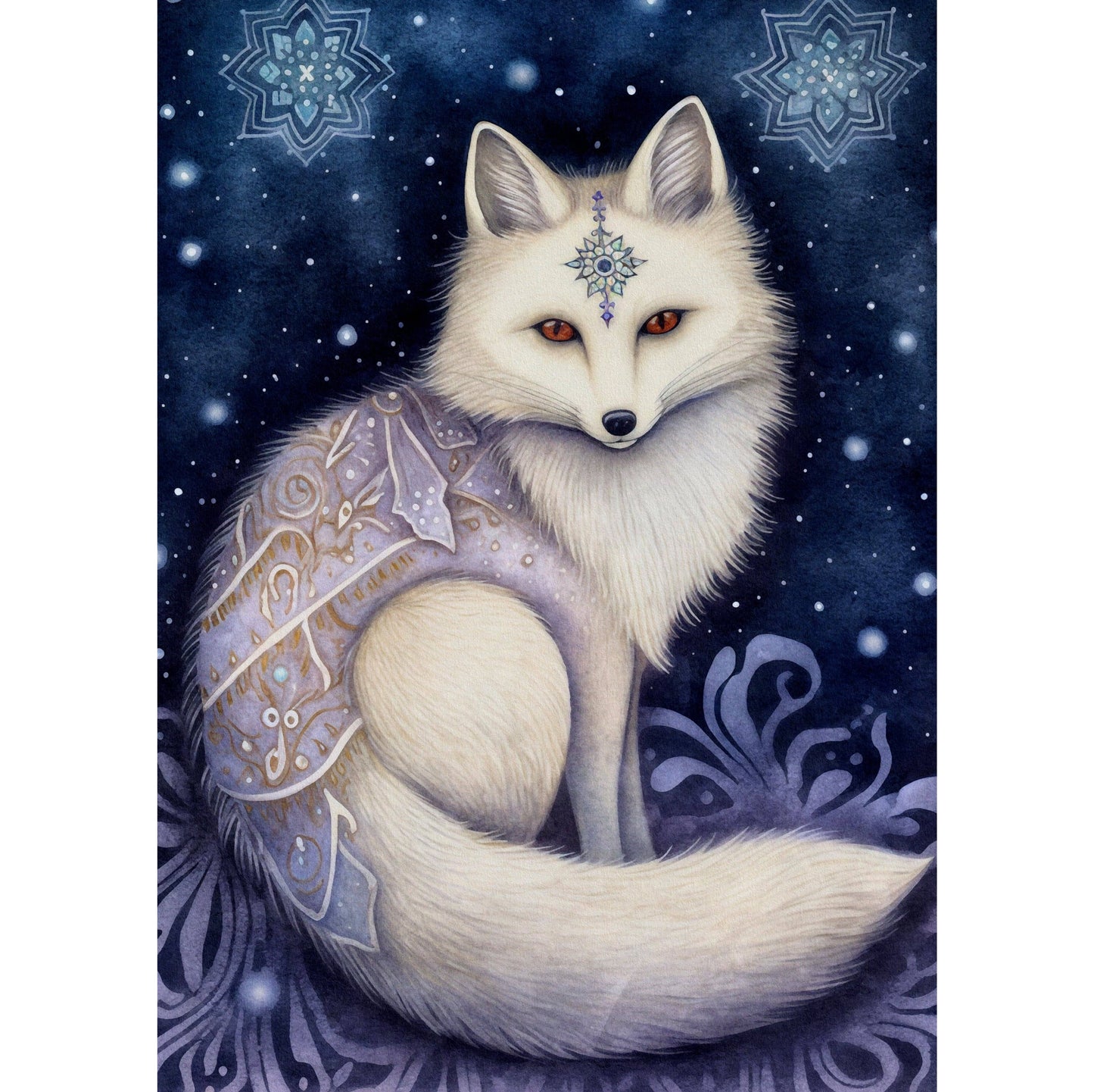 Mystic Snowfox Grußkarte Winter