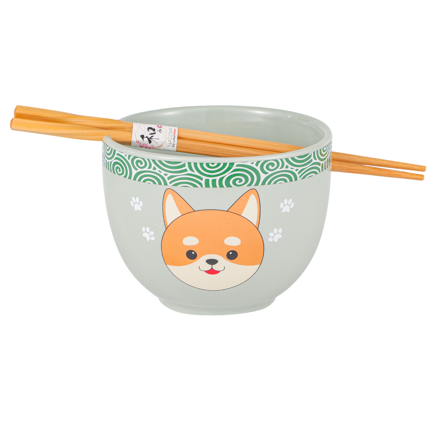 Kawaii Donburi-Schüssel mit Essstäbchen, Shiba Inu Design