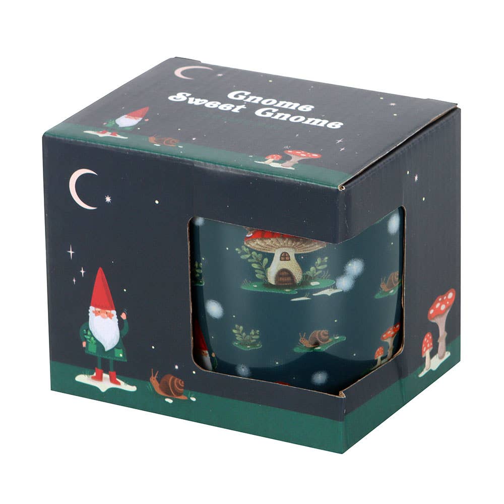Tasse mit Gnome Sweet Gnome-Aufdruck Fliegenpilz 350ml