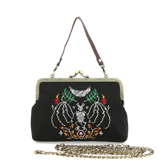 Gothic Handtasche Skull Bat im Vintage-Stil