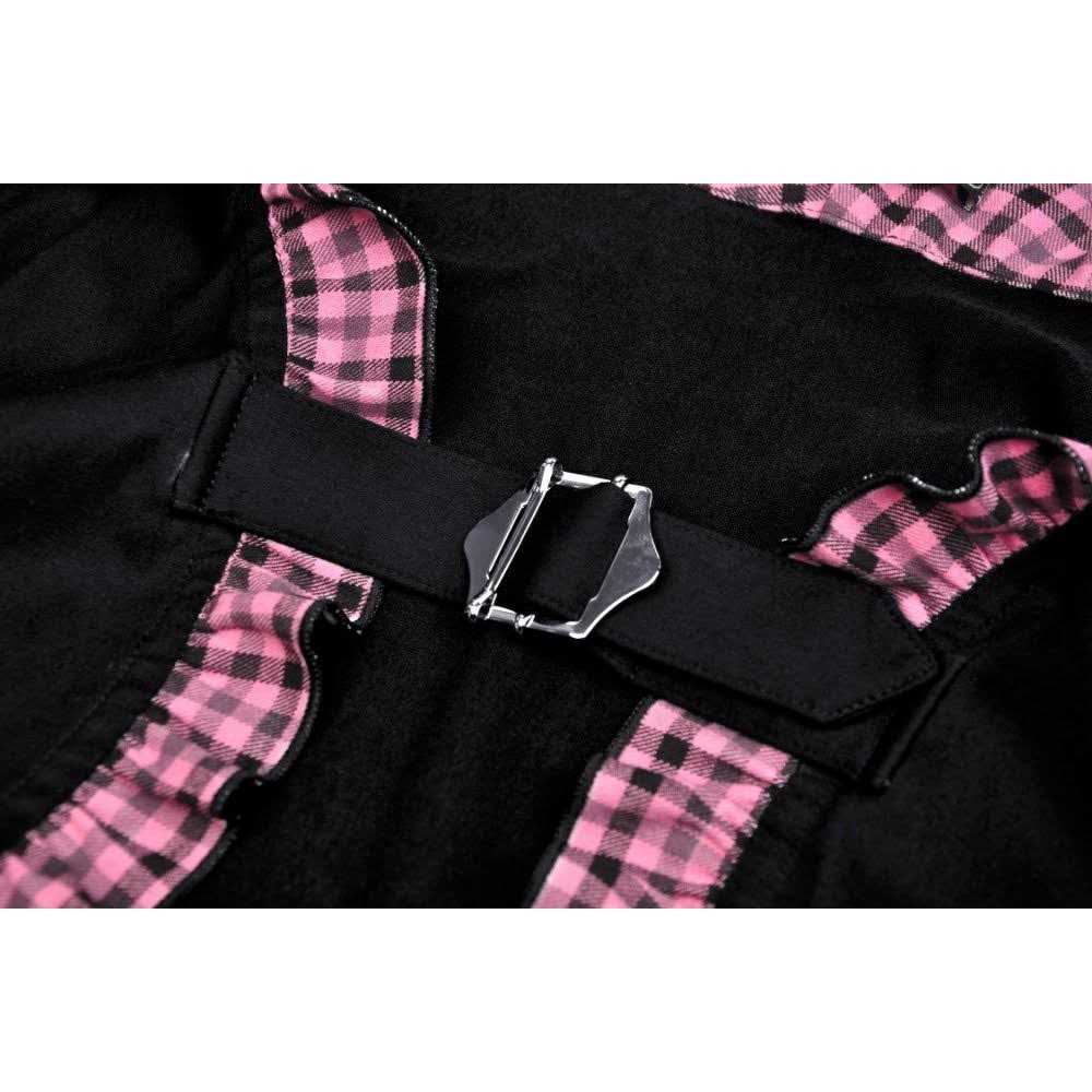 Gothic Kawaii Bolero schwarz-pink mit Katzenohren