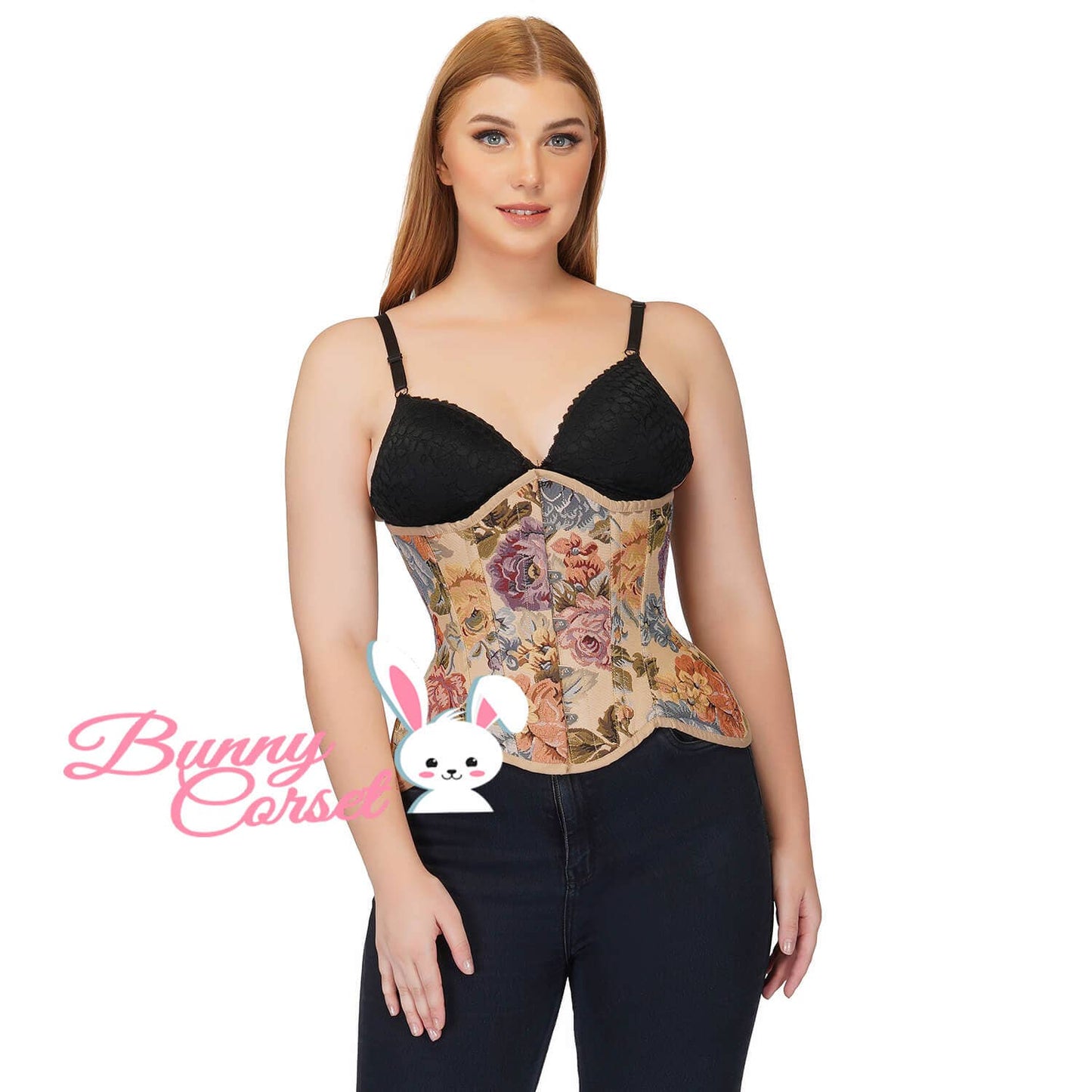 Vintage Curvy Korsett beige