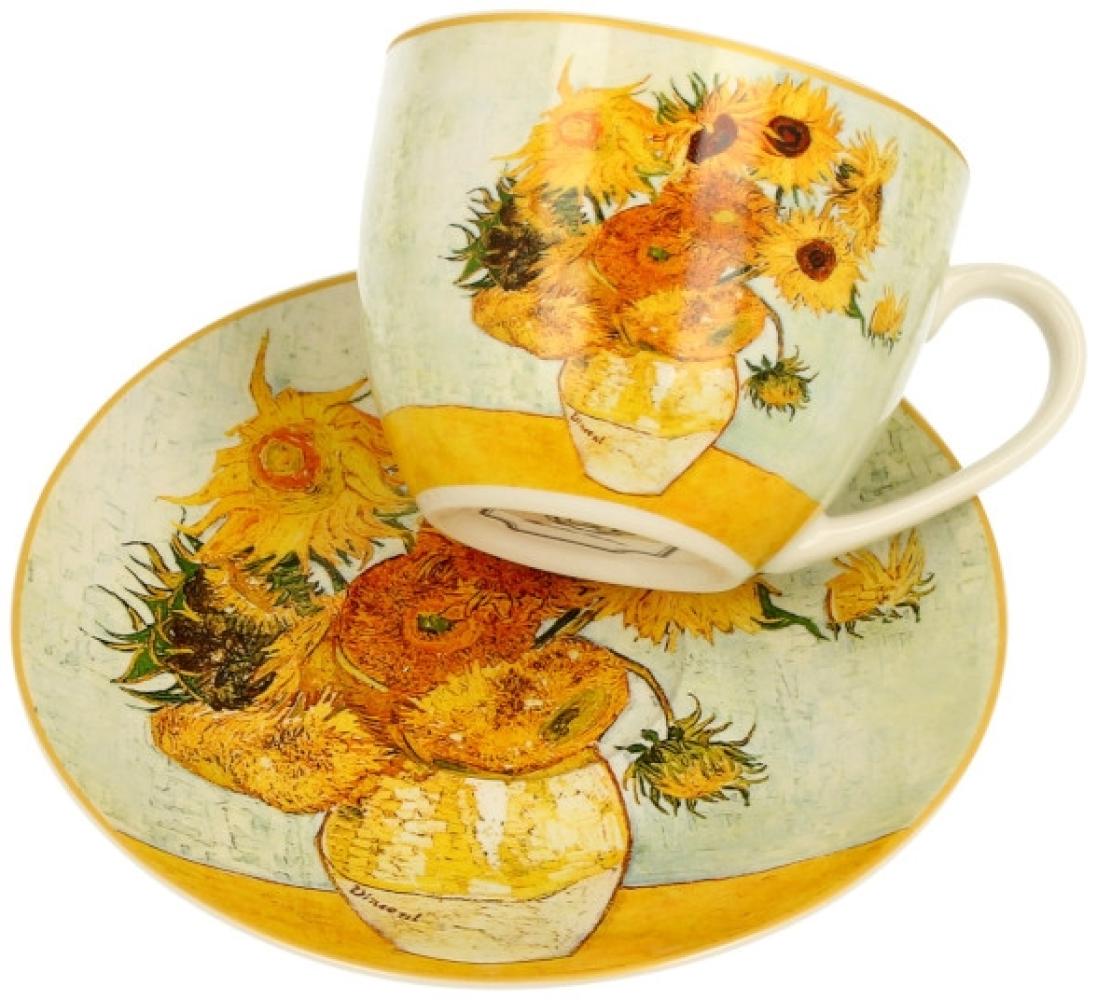 Vintage Duo Tasse mit Untertasse von Gogh Sonnenblumen