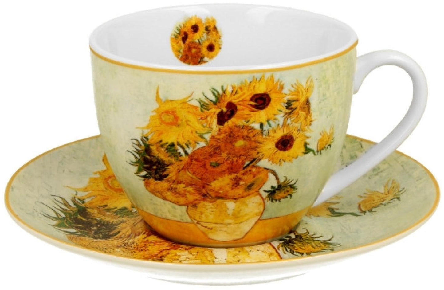 Vintage Duo Tasse mit Untertasse von Gogh Sonnenblumen
