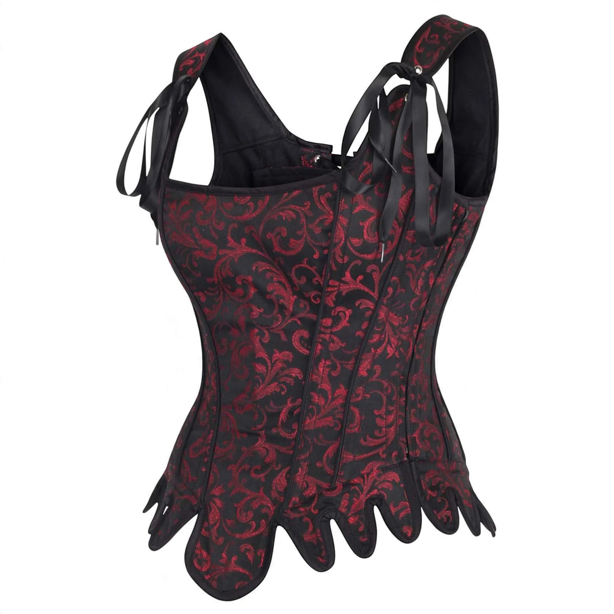 Vintage Gothic Korsett Mieder barock Vollbrustkorsett schwarz-rot