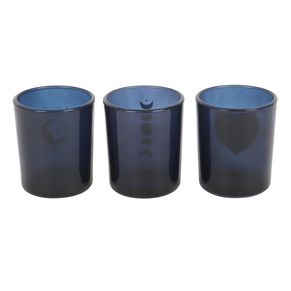 Teelichthalter Blue Moon 3-teilig Gothic Deko Kerzenhalter
