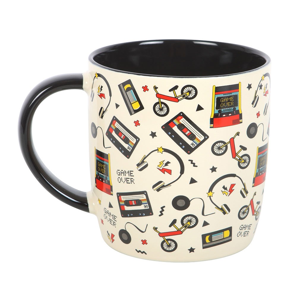 Retro 80s Becher Tasse "Game over" 350 ml VHS BMX Walkman