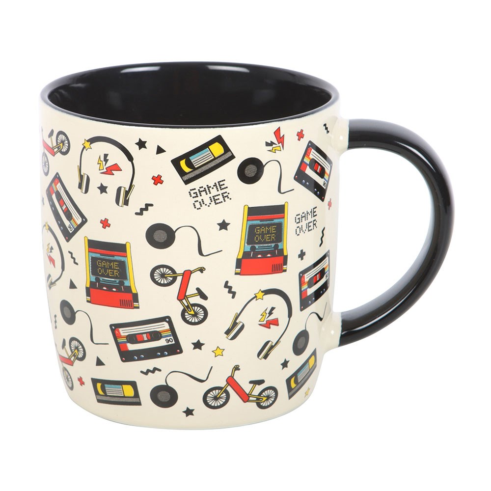Retro 80s Becher Tasse "Game over" 350 ml VHS BMX Walkman
