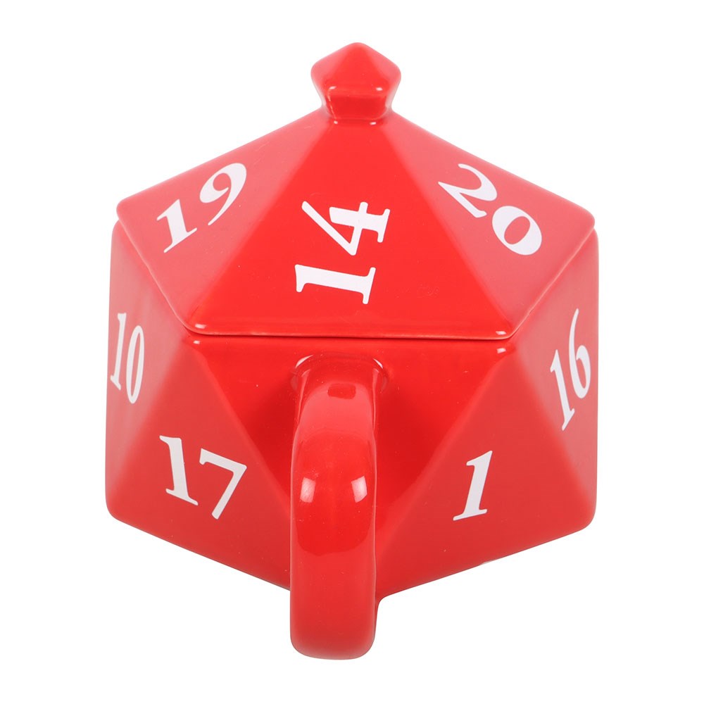 Rollenspieler D20 Würfel Gaming Tasse Becher in rot in 3D