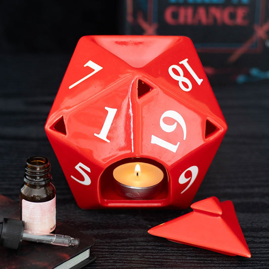 Rollenspieler D20 Würfel Gaming Duftlampe in rot in 3D