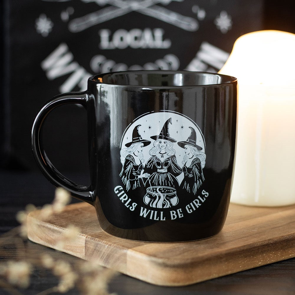 Hexen Tasse „Girls Will Be Girls“ in schwarz 320 ml