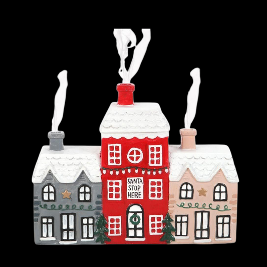 Romantisch Weihnachtsdorf als Räucherkegelhalter