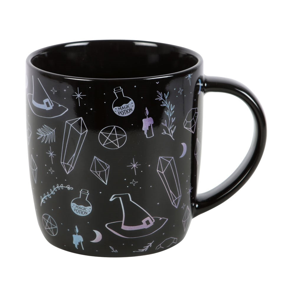 Kirstall Hexen Tasse Becher metallic schwarz 360 ml