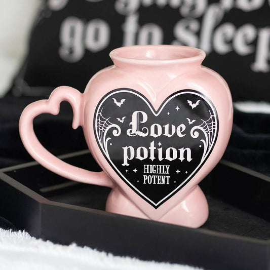 Cute Love Position Tasse Becher in Herzform 350 ml rosa