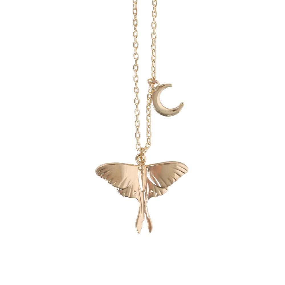 Luna Moth Halskette mit Grußkarte vintage