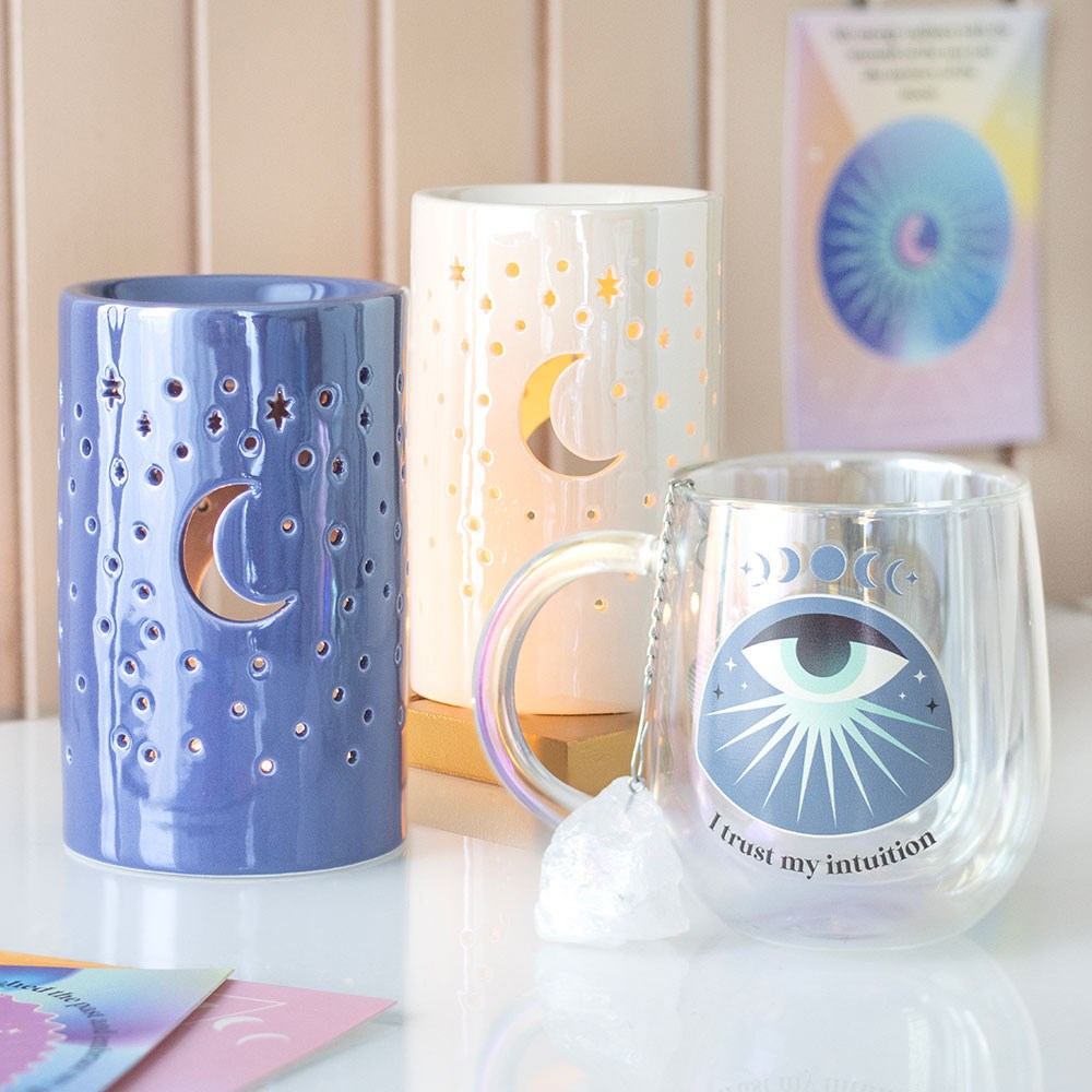 Iridescent Moon Duftlampe - Keramik Aromalampe Lila