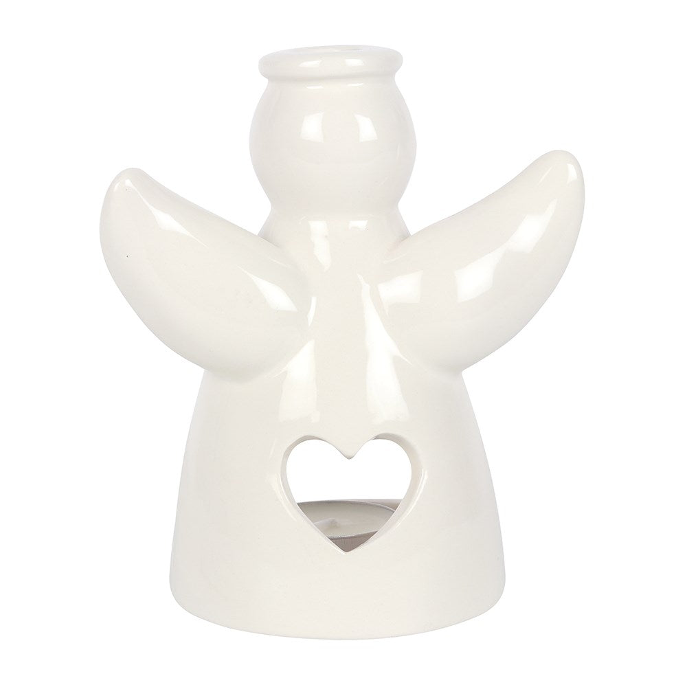 Duftlampe Teelichthalter Schutzengel mit Herz & Spruch