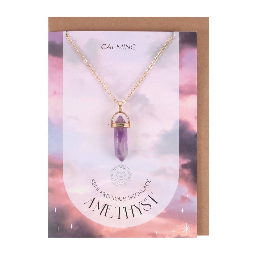 Amethyst Kristall Halskette und Grußkarte