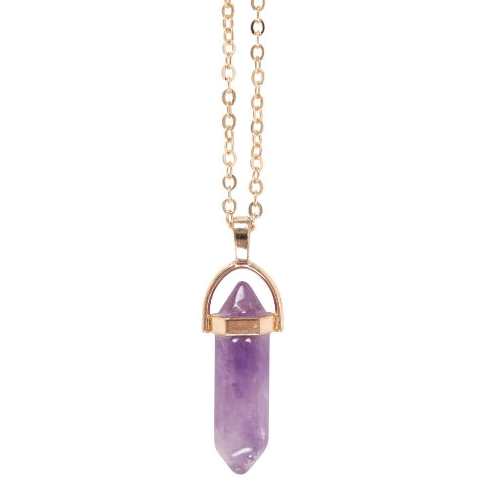 Amethyst Kristall Halskette und Grußkarte