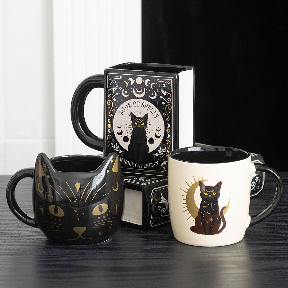 Schwarze Gothic Katzen 3D Tasse