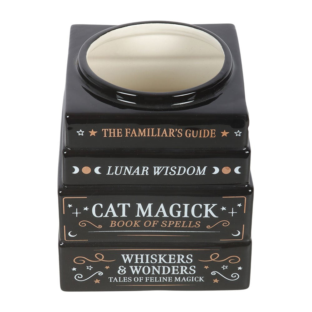 Gothic Vase Buchstapel "Cat Magick" in schwarz-gold
