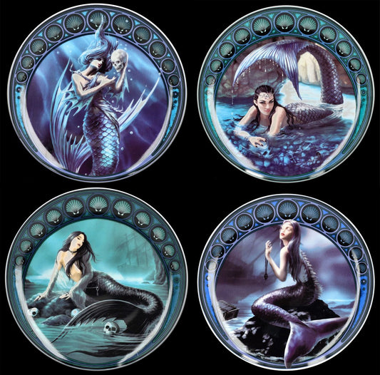Dekoteller Frühstücksteller Anne Stokes 4 Stück Meerjungfrau