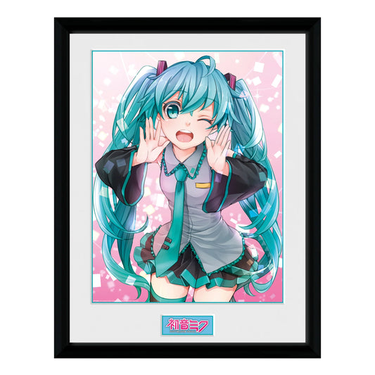 Gerahmtes Bild Anime Poster Hatsune Miku - Wink 30 x 40 cm