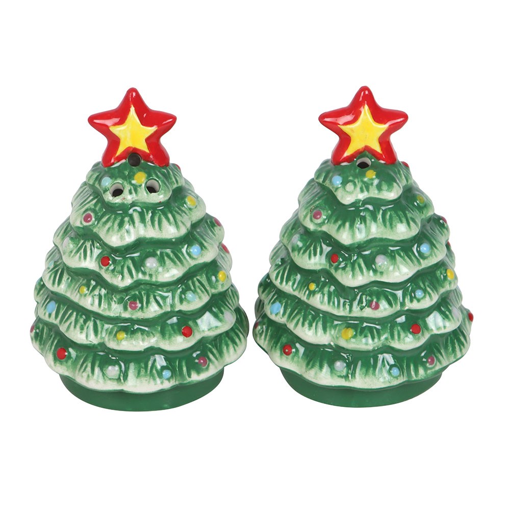 Nostalgische Weihnachtsbäume Salz- und Pfefferstreuer