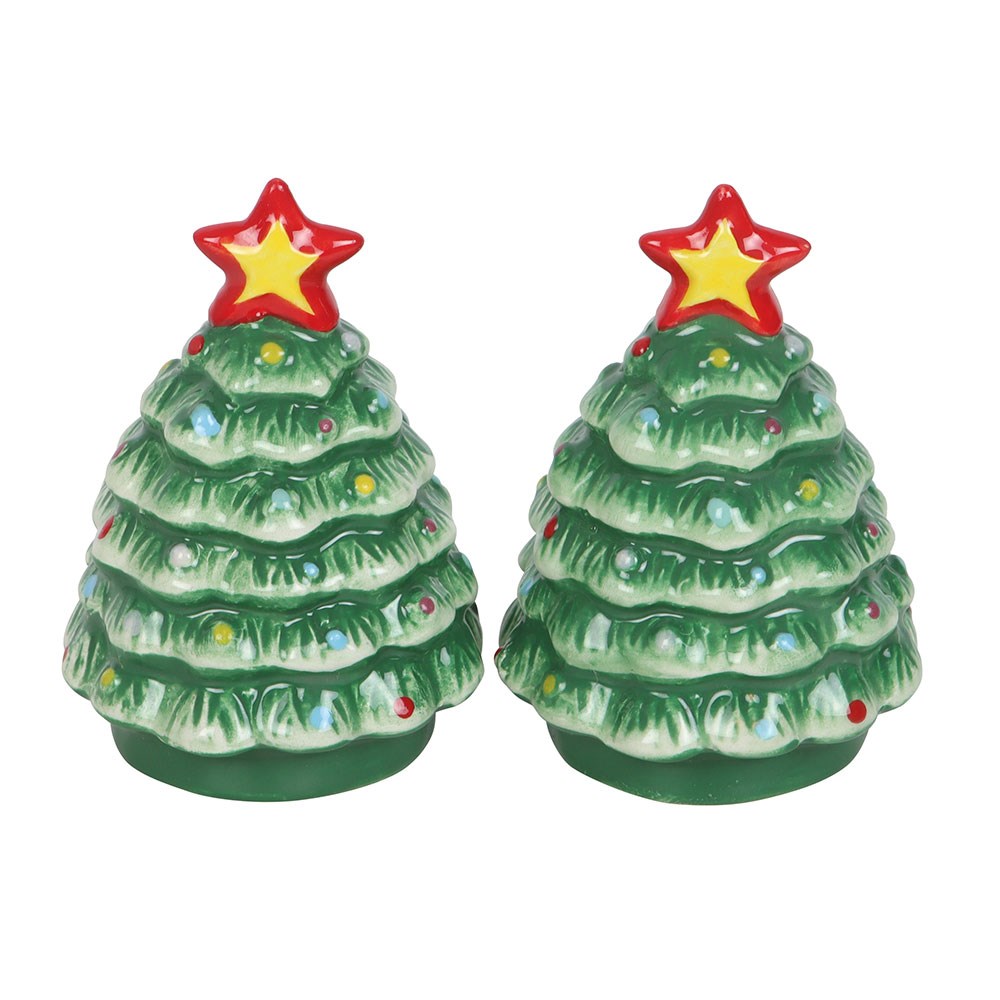 Nostalgische Weihnachtsbäume Salz- und Pfefferstreuer