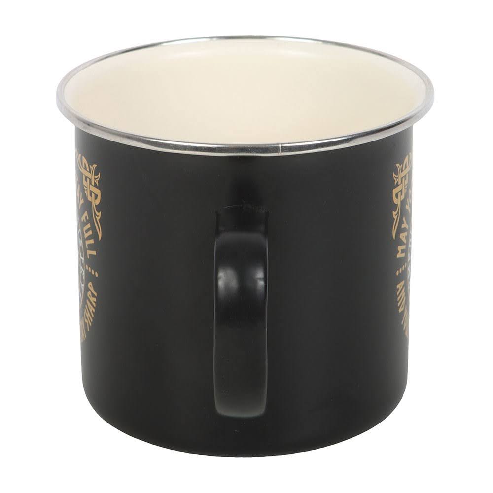 Wikinger Becher Tasse aus Emaile Kompass & Runen 300 ml