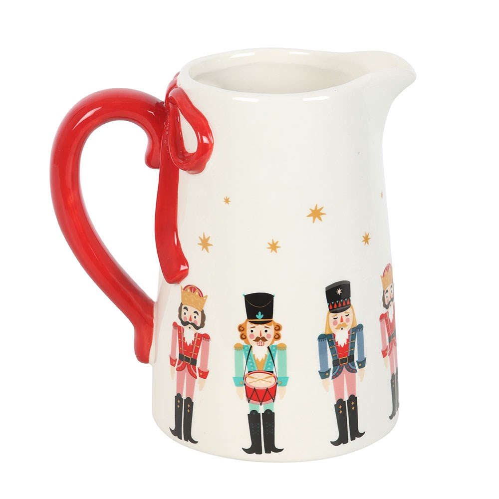 Nussknacker Keramik Blumenkrug mit Schleife Weihnachten