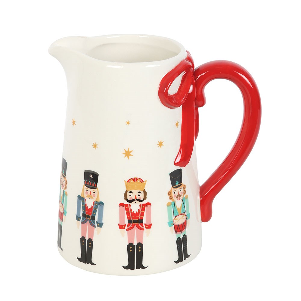 Nussknacker Keramik Blumenkrug mit Schleife Weihnachten
