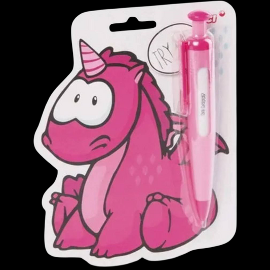Einhorn Kugelschreiber mit Wechselsprüchen pink