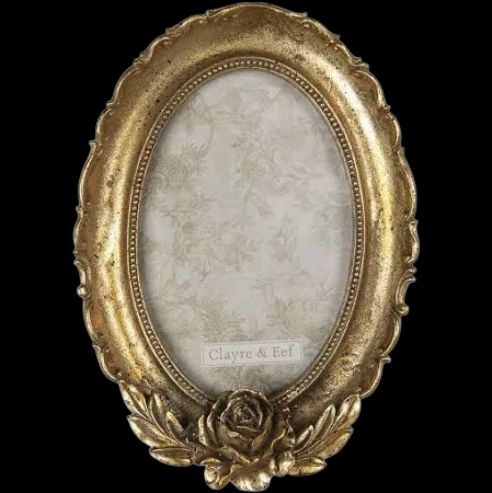 Barock Bilderrahmen oval in gold 10x15
