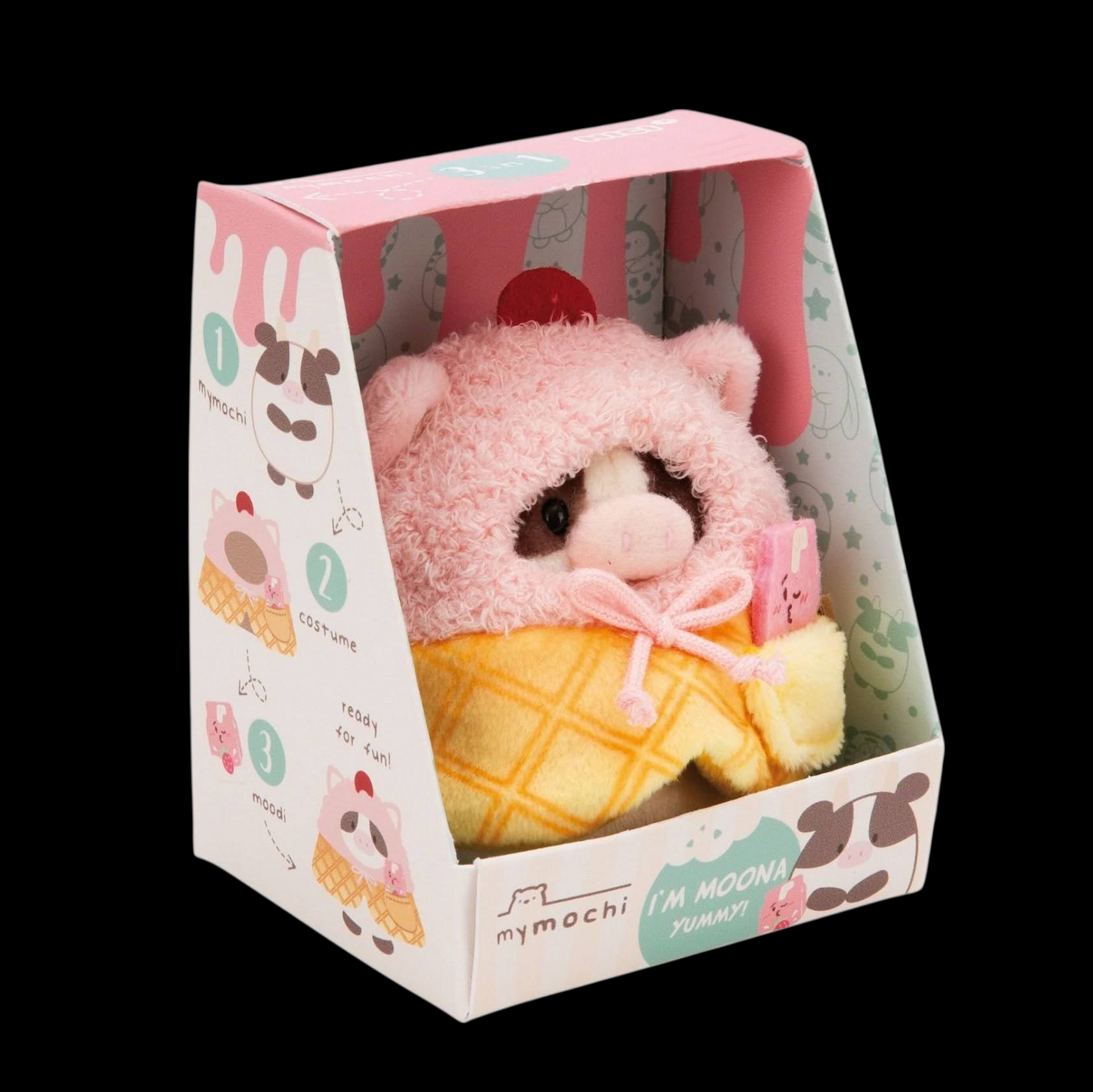 Nici Kuscheltier Kuh Moona mit Milch-Shake u. Softeiskostüm in Geschenkbox