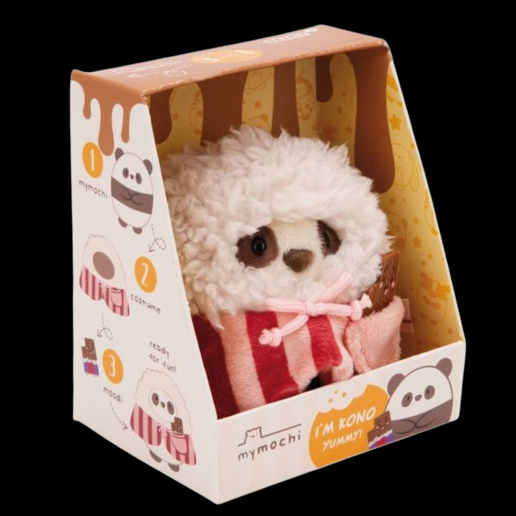 Nici Kuscheltier Panda Kono 8cm mit Schokolade u. Popcornkostüm