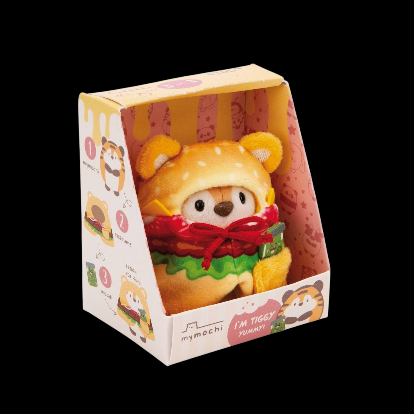 Nici Kuscheltier Set Tiger Tiggy mit Gurkenglas u. Hamburgerkostüm