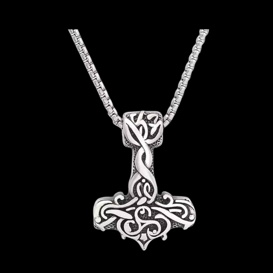 Edelstahl Wikinger Halskette Thorshammer mit Kette