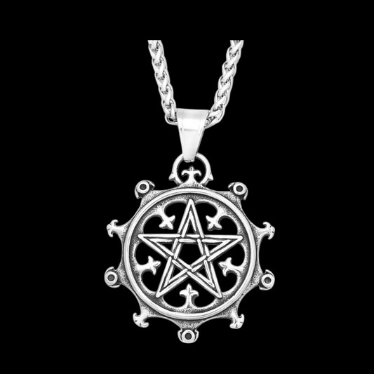 Historisch Pentagramm Halskette "gotik" silber Edelstahl