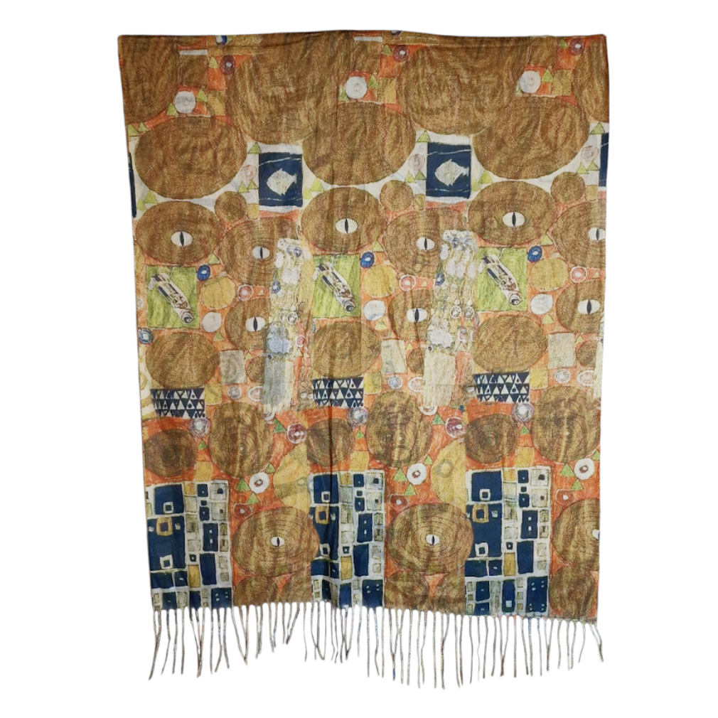 Warmer Schal mit Kunstmuster "Der Lebensbaum" von Gustav Klimt