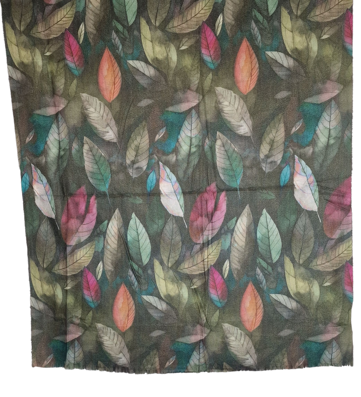 Kuscheliger Schal mit Blattmotiv grün 180x80 cm